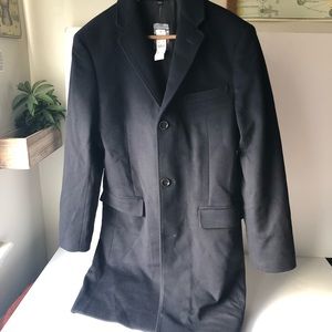 Brand New Heavyweight J. Crew Wool Cashmere Navy Topcoat, Size 36R